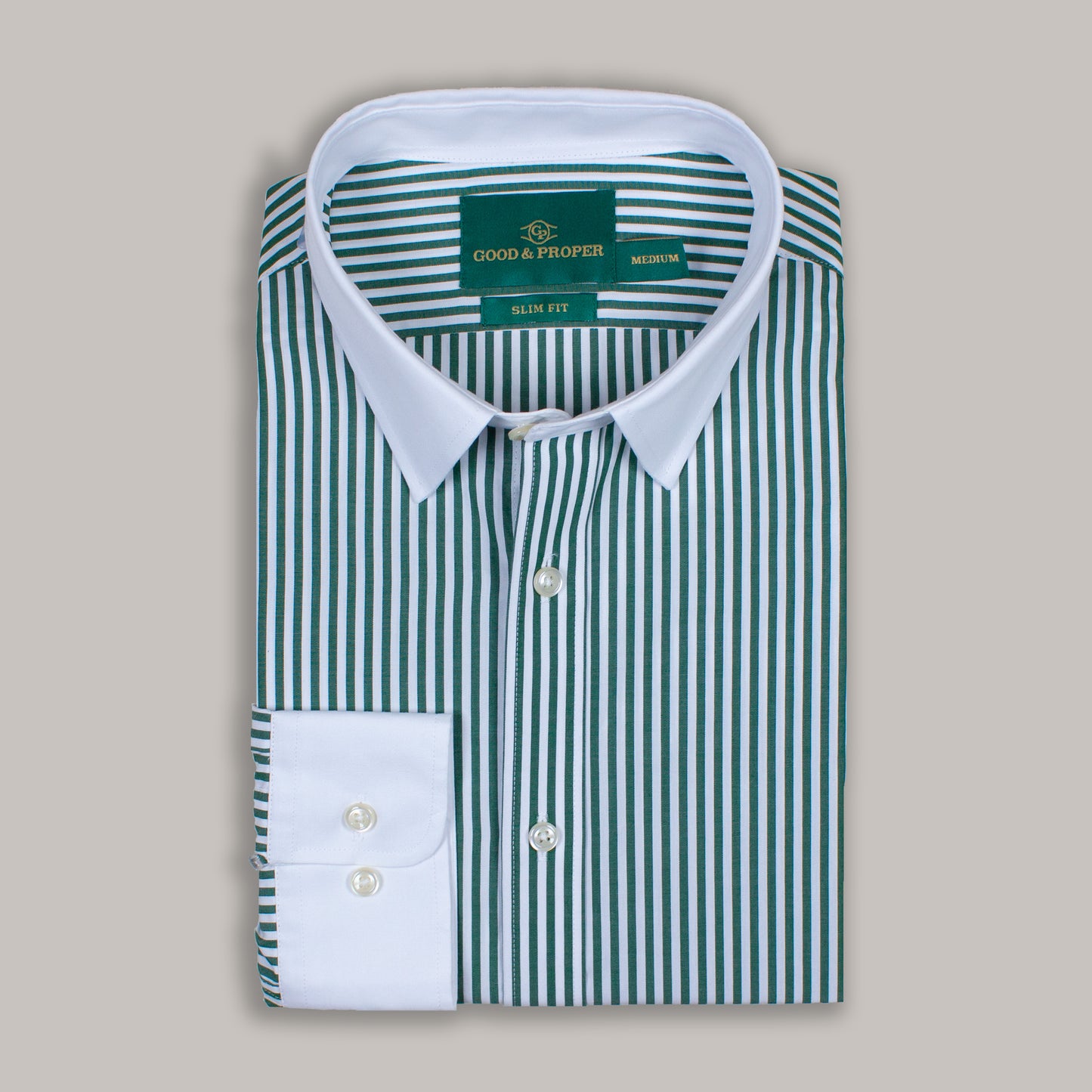 Cambridge Groen Gestreept Shirt